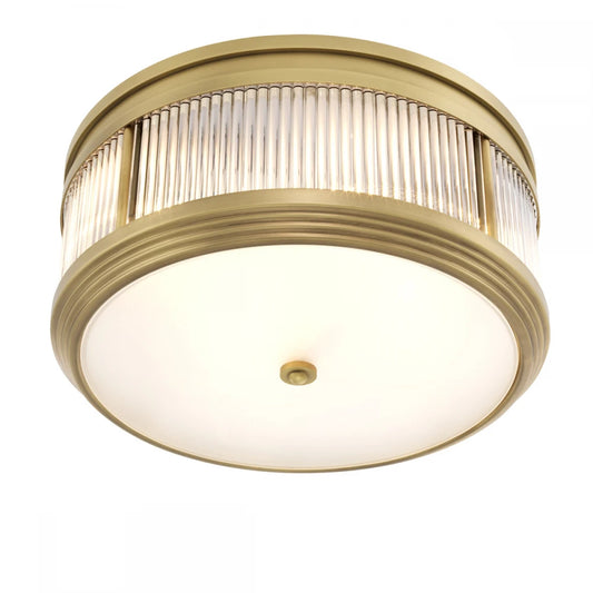Plafoniera din Metal Alama si Sticla Transparent H18.5xD40.5cm Rousseau Eichholtz