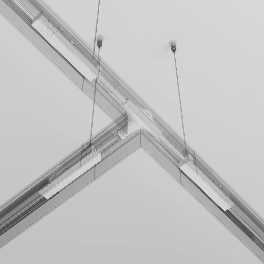 Conector de alimentare T Exility din Aluminiu Alb