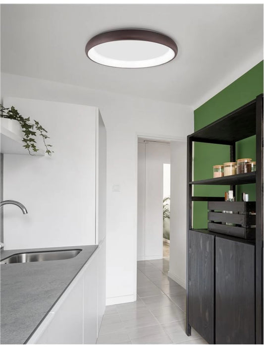 Plafoniera structura din Aluminiu Maro si abajur din Acrilic Alb H8.5xL61cm IP20 50W 2876lm 3000k ALBI