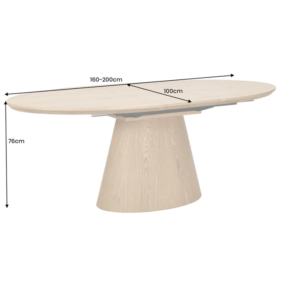 Masa extensibila din Furnir de stejar Maro si MDF Maro L160-200xH76cm UNIQUE