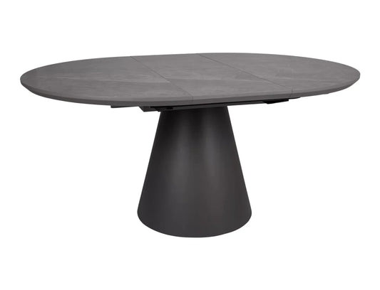 Masa extensibila din MDF Gri cu efect de marmura/Negru L120-160xH75cm Angel