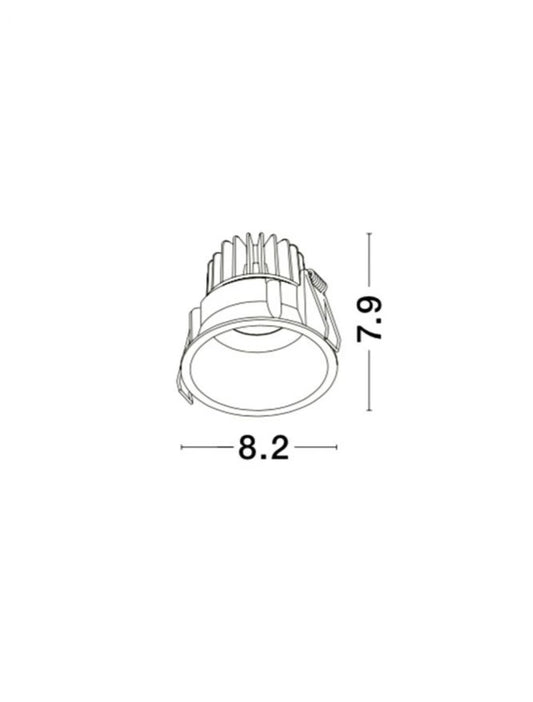 Spot incastrat din Aluminiu Alb H7.9xL8.2cm IP54 10W 600lm 3000k SELENE