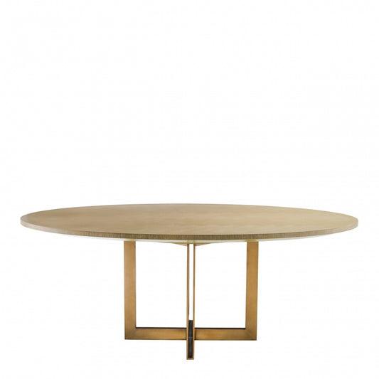 Masa ovala din Furnir de stejar Auriu de 8 persoane L200x120cm Melchior