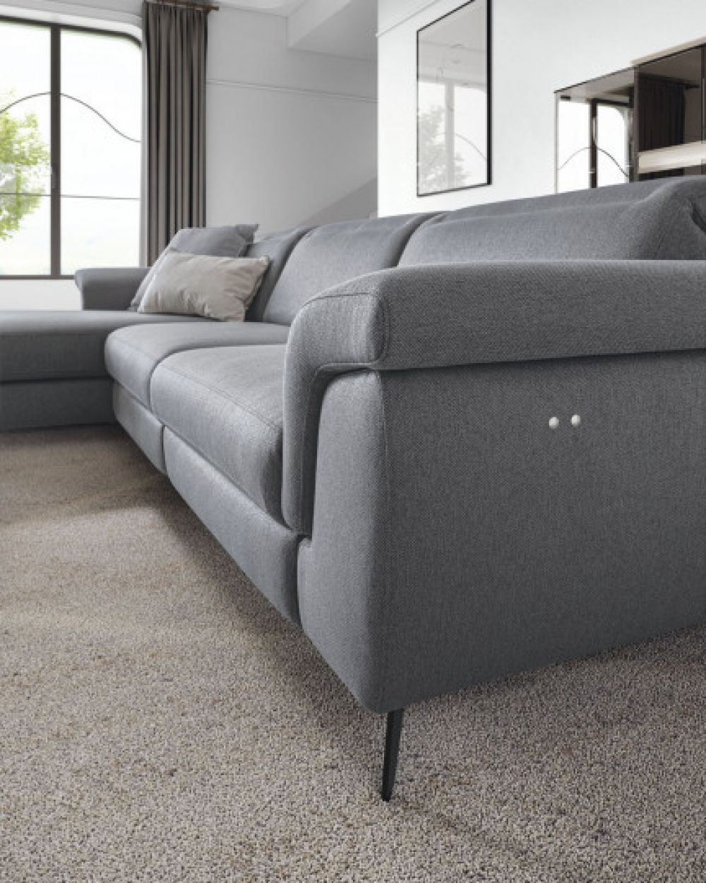 Coltar de 3 locuri cu un recliner Zeno stil Modern L305cm