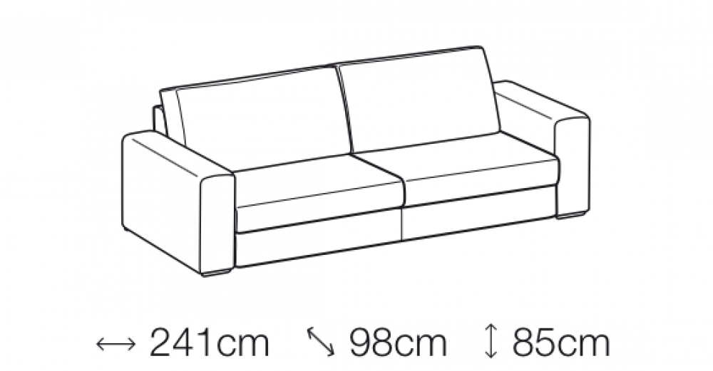 Canapea fixa 3 locuri Icaro stil Modern L241cm