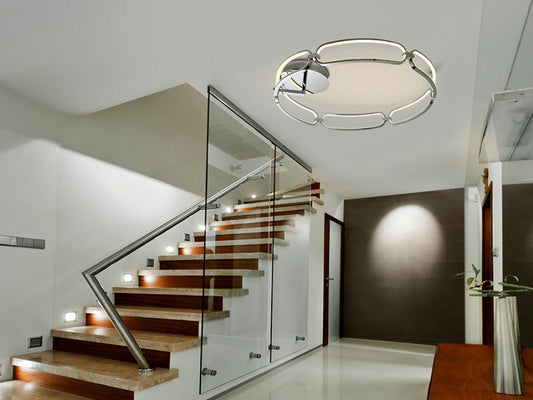 Plafoniera Rotunda din Metal Argintiu D80xH16 Colette