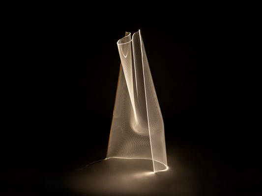 Lampa de podea din Metal si Metacrilat Auriu L70xH140 Velos