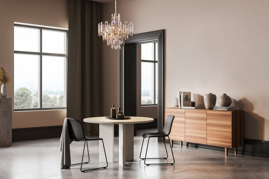 Lustra rotunda cu inaltime reglabila cu 6 becuri E14 40W D48.8xH154.2cm Flare