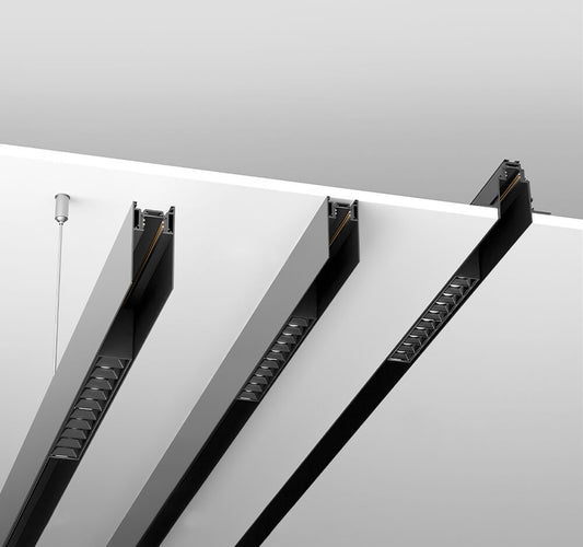 Sina magnetica incastrata Aluminiu Negru L200cm