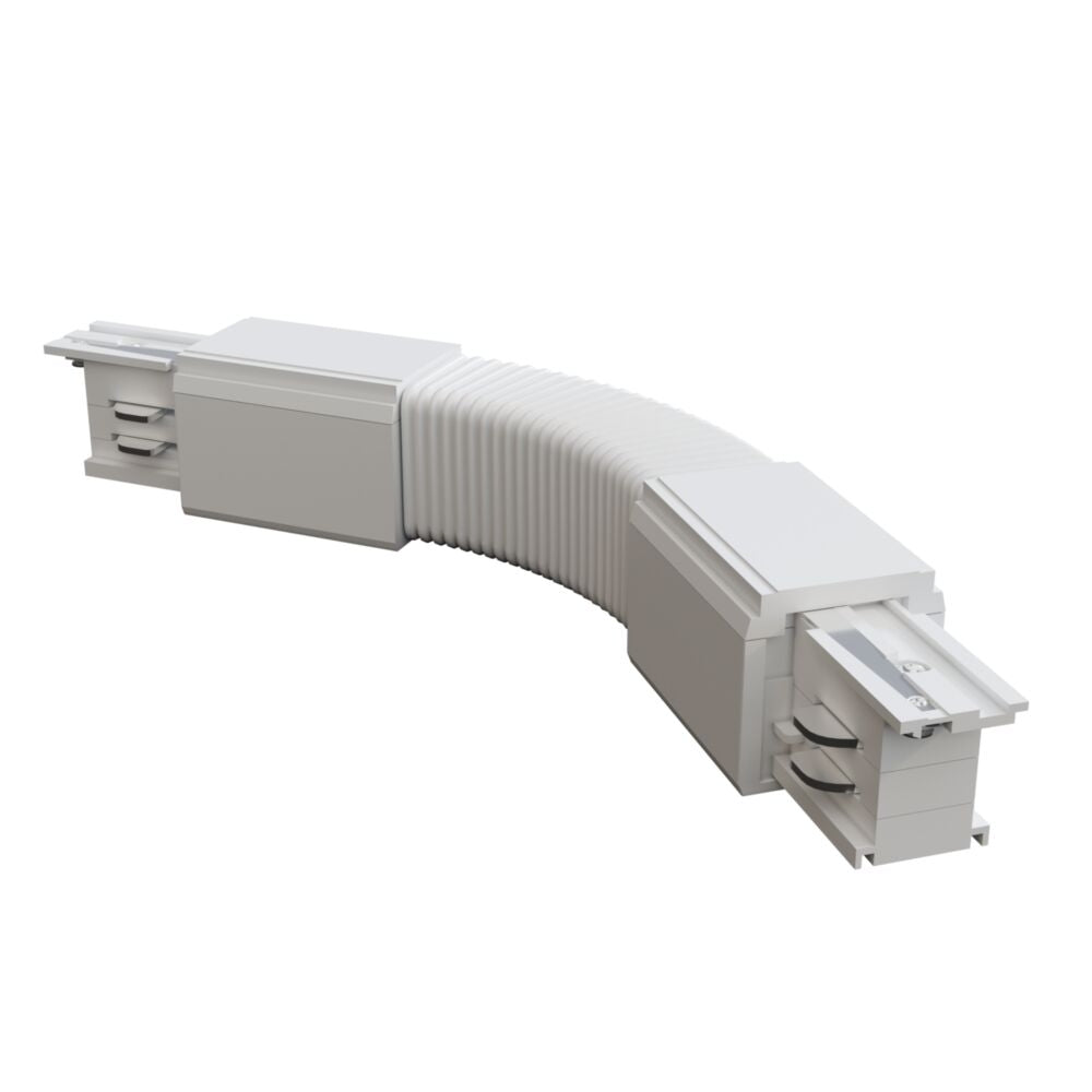 Conector flexibil pentru sina 3 faze Plastic Alb L24cm