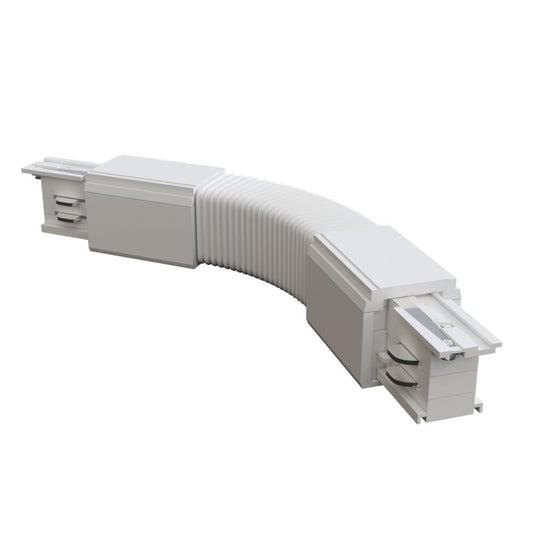 Conector flexibil pentru sina 3 faze Plastic Alb L24cm