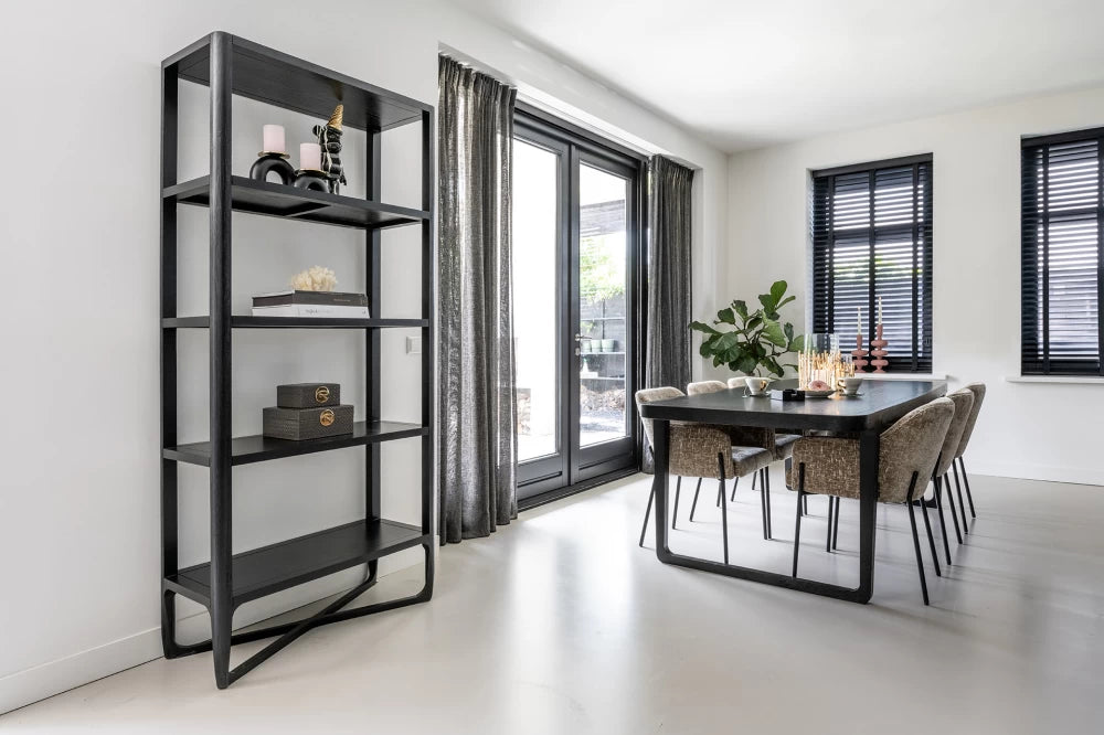 Scaun tapitat cu Stofa Bej cu picioare din Metal Negru H79xL57xA61cm Fay Richmond Interiors