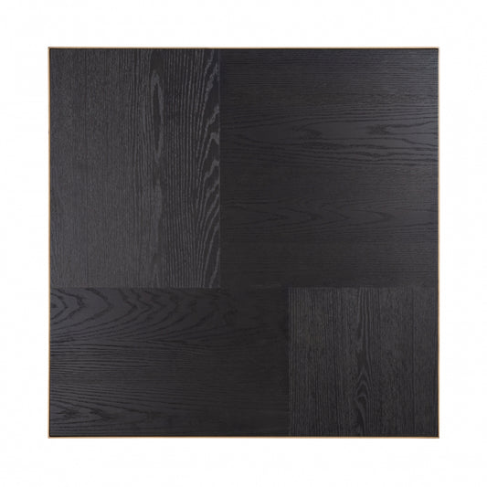 Masuta de cafea Patrata din Furnir de stejar si Metal Negru/Bronz L90xH40cm Cambon Richmond Interiors