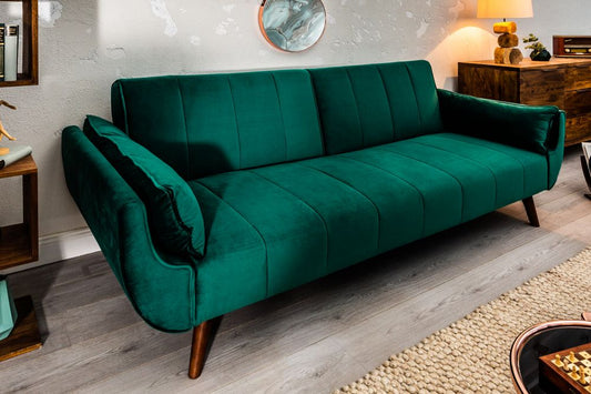 Canapea extensibila tapitata cu catifea Verde 215cm Divani II