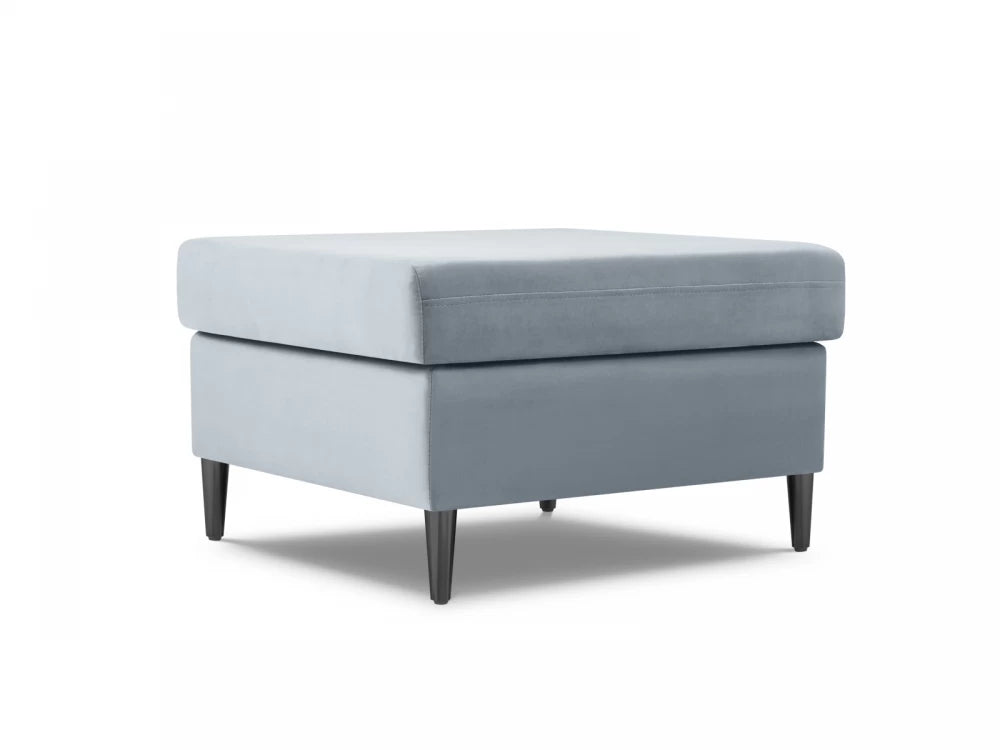 Taburet tapitat cu catifea Albastru deschis cu picioare customizabile L70xH45cm Moghan