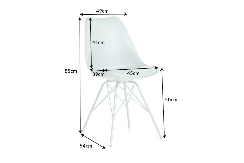 Set 4 scaune din Plastic Turcoaz cu picioare din Metal Turcoaz H85xL49xA54cm Scandinavia
