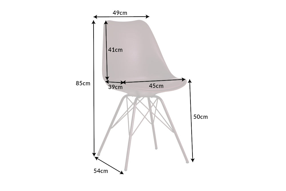 Set 4 scaune din Plastic Rosu cu picioare din Metal Rosu H85xL49xA54cm Scandinavia