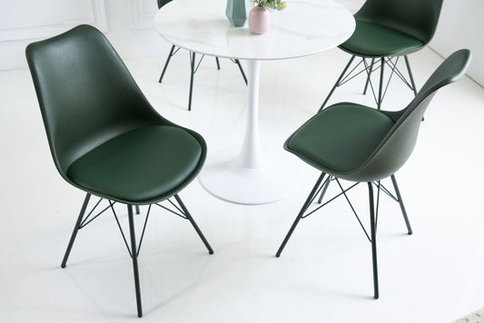 Set 4 scaune din Plastic Verde cu picioare din Metal Verde H85xL49xA54cm Scandinavia