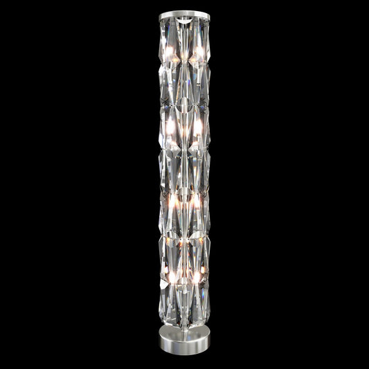 Lampa de podea din Otel inoxidabil si Sticla Argintiu/Transparent cu 8 becuri E14 60W D20xH127cm Puntes