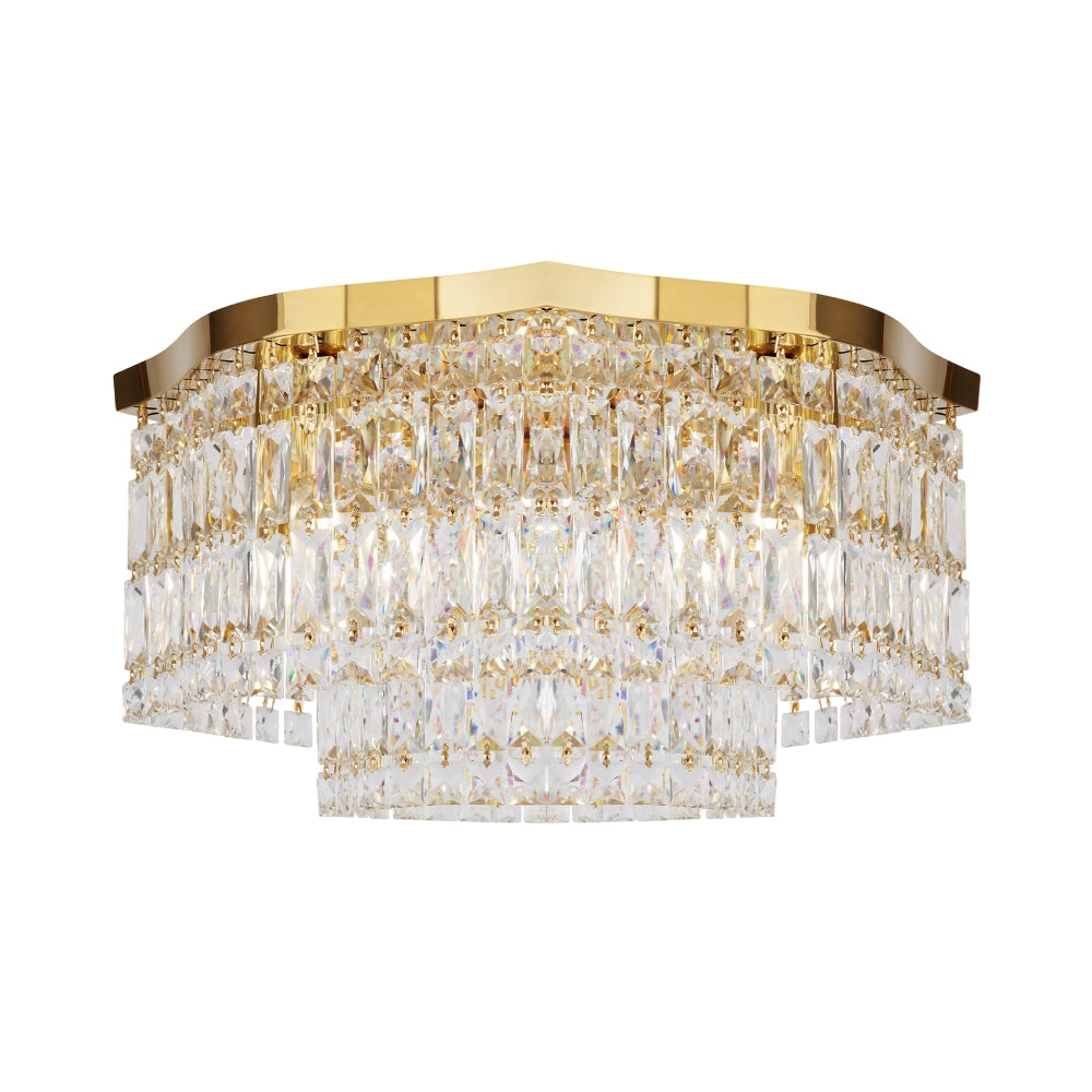 Plafoniera din Metal Auriu cu 6 becuri E14 60W L45xH25cm Dune