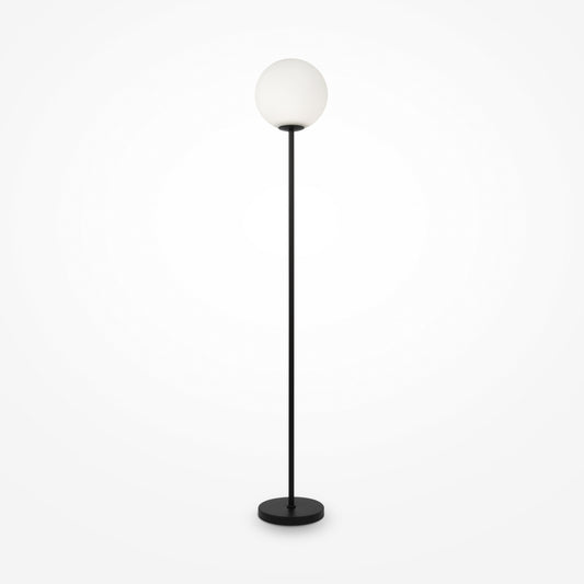 Lampa de podea din Metal si Sticla Negru/Alb cu 1 bec E27 60W D25xH155cm Ring