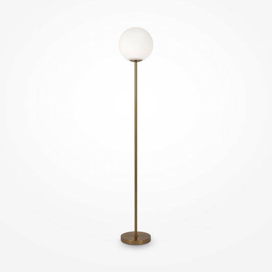 Lampa de podea din Metal si Sticla Alama/Alb cu 1 bec E27 60W D25xH155cm Ring