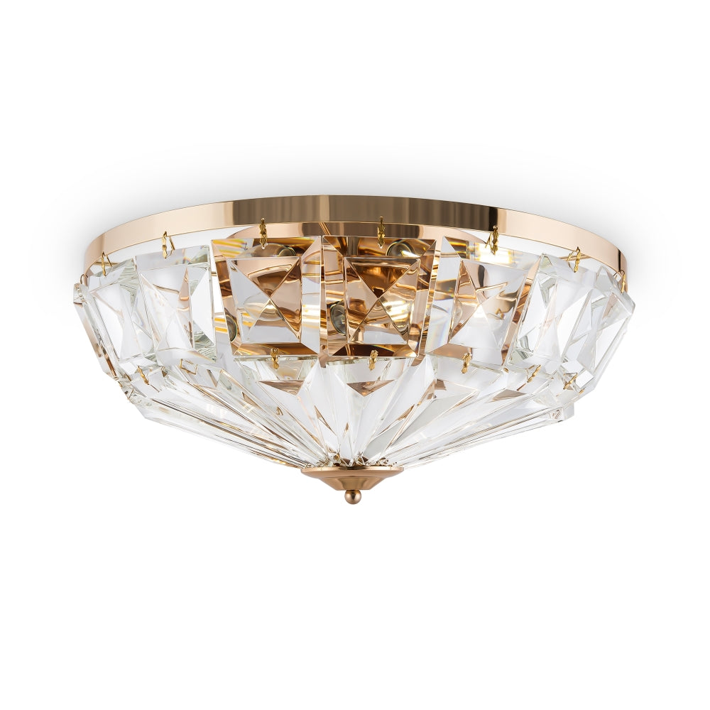 Plafoniera din Sticla Transparent cu 6 becuri E14 60W D49xH23cm Facet