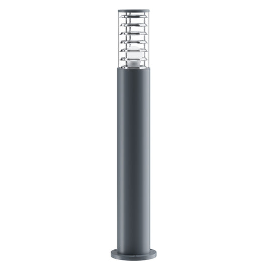 Stalp de iluminat exterior din Aluminiu Gri cu 1 bec E27 60W D16xH80cm Bronx