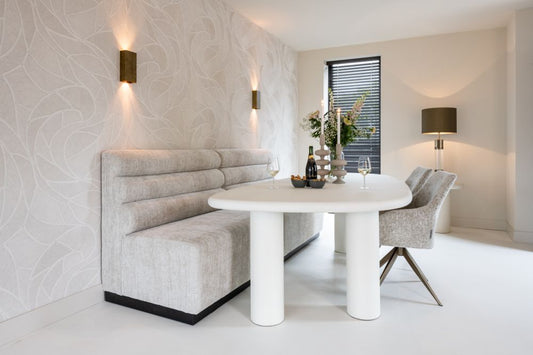 Masa Asimetrica de 8-10 persoane din MDF Alb L230xH78cm Bloomstone Richmond Interiors