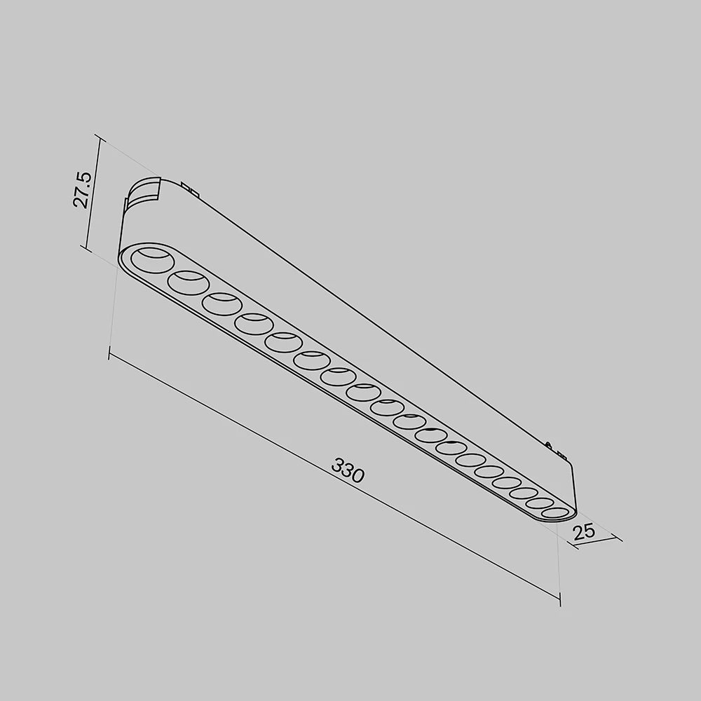 Spot pentru sina Radity din Aluminiu Negru H3xL33cm IP 20 16W 1800lm 3000k Points