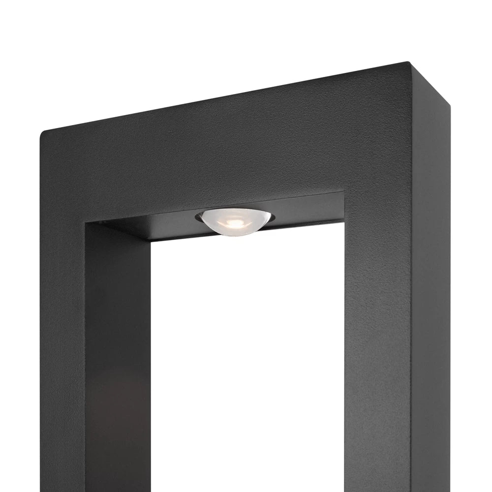 Stalp exterior de iluminat din Metal Negru H100xL20cm IP65 10W 550lm 3000k Bonn