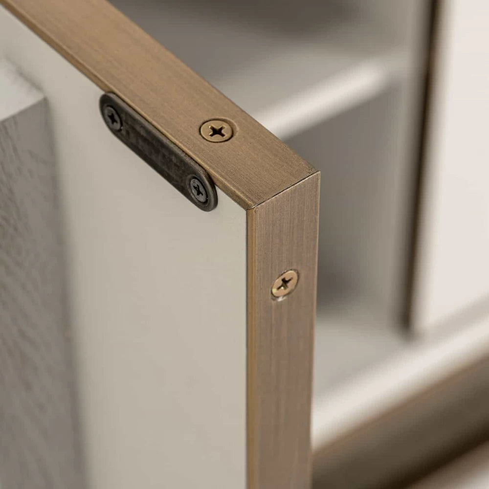 Comoda din Furnir de stejar Alb si Metal Alama L225xH90cm Whitebone Richmond Interiors