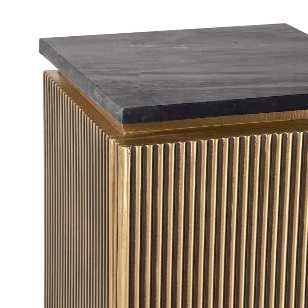 Dulap mic din Marmura Negru si MDF Auriu L35xH110cm Ironville Richmond Interiors