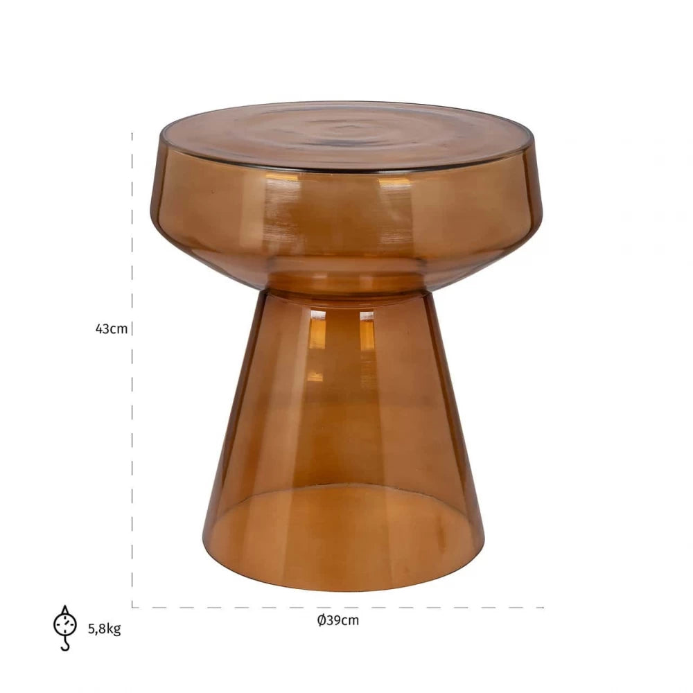 Masuta laterala Rotunda din Sticla Maro D39xH43cm Bowen Richmond Interiors