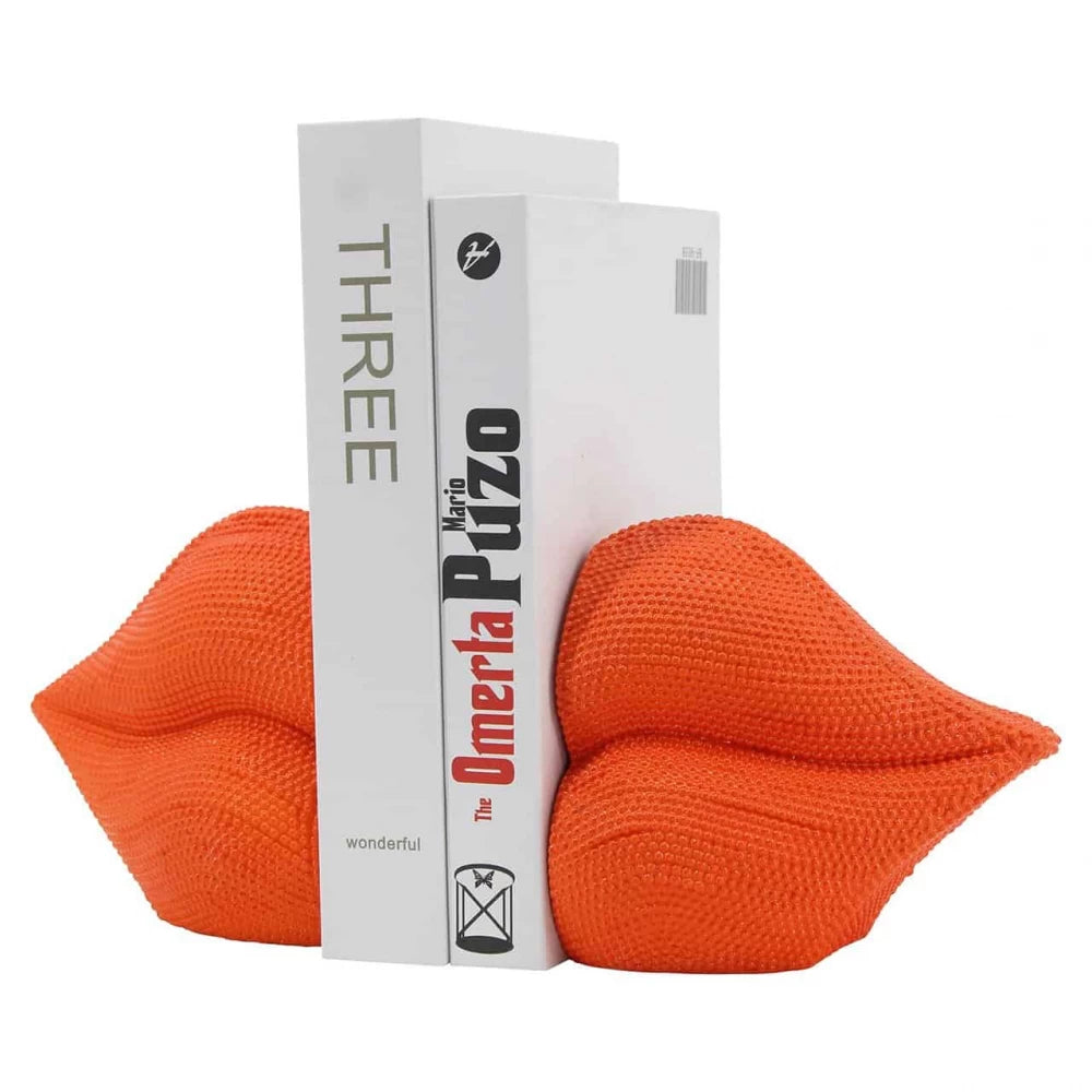 Stand pentru carti din Polirasina Portocaliu H13.5xL13cm Lips Richmond interiors