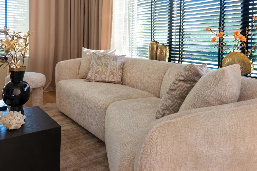 Canapea fixa de 2 locuri tapitat cu Stofa Be lovely Crem L282cm Armand Richmond Interiors