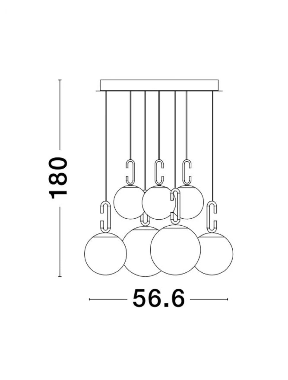 Candelabru structura din Metal Auriu si abajur din Sticla Alb H180xL56.6cm IP20 52W 4815lm 3000k HOOK