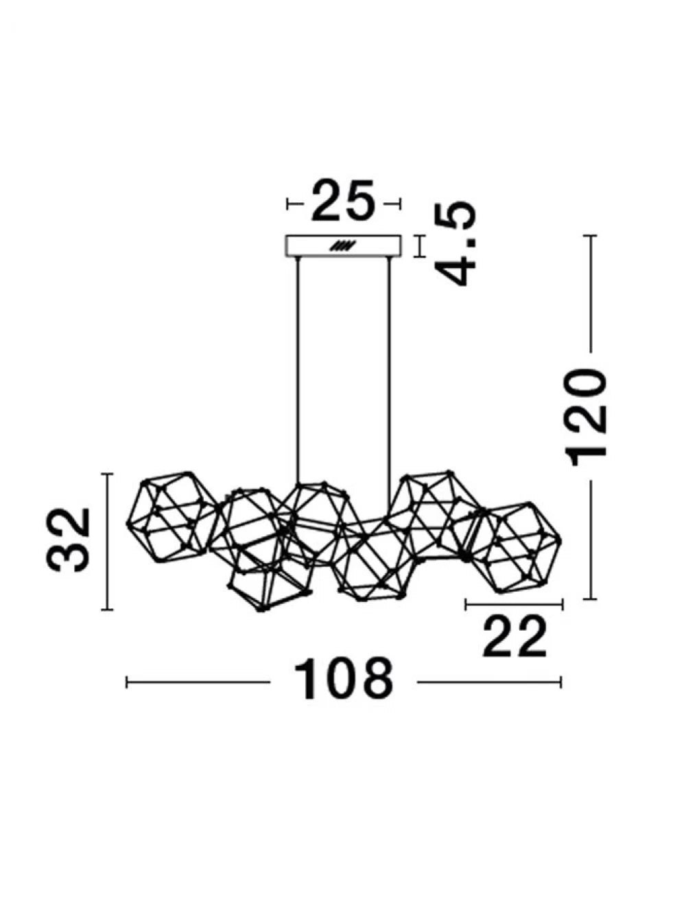 Lustra din Metal Auriu H120xL108cm IP20 34W 2711lm 3000k NEBULA