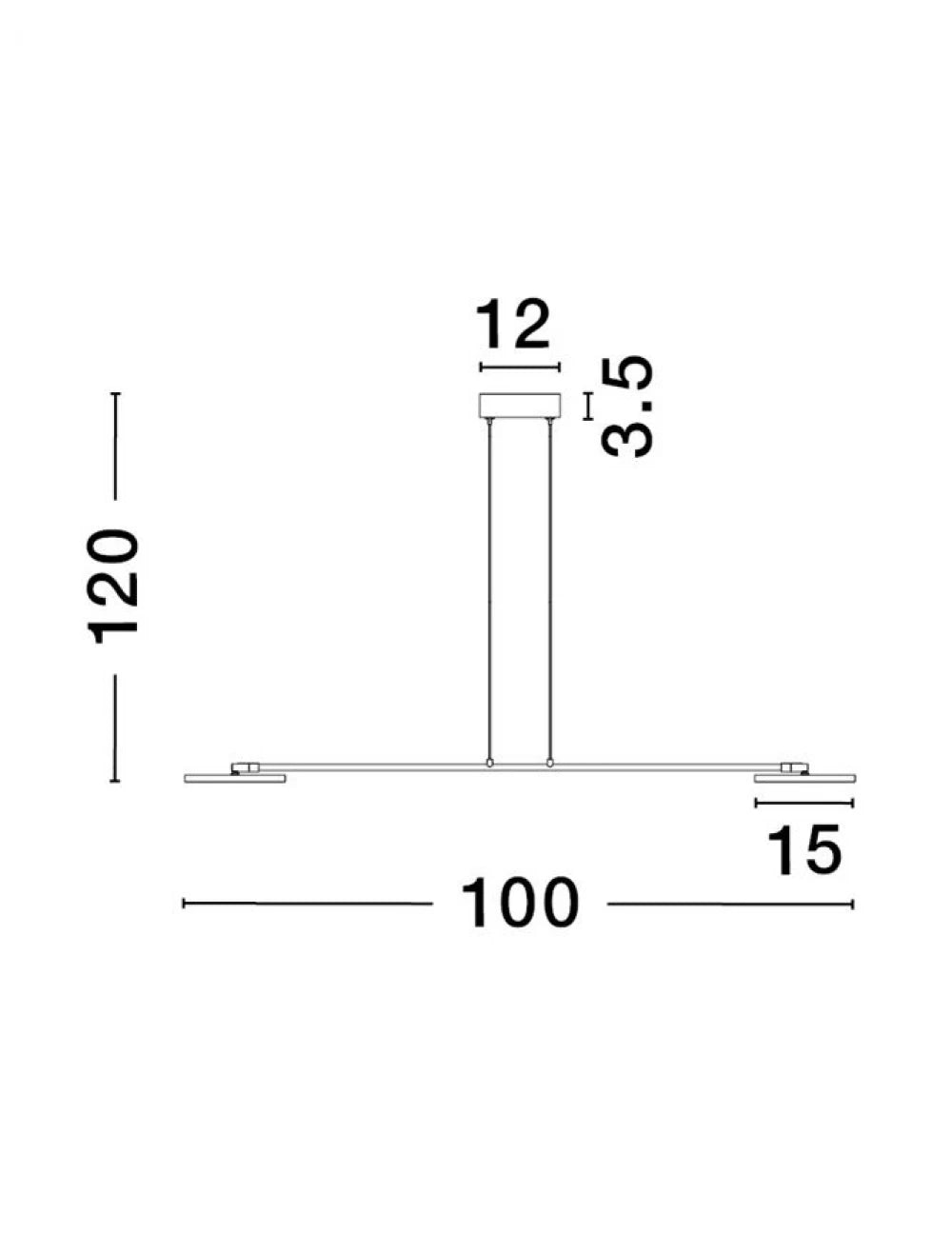 Lustra structura din Metal Negru si abajur din Acrilic Alb H120xL100cm IP20 19W 1816lm 3000k SCOPE