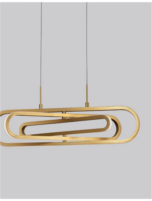Lustra structura din Aluminiu Auriu si abajur din Acrilic Alb H120xL64cm IP20 56W 4441lm 3000k ARTE
