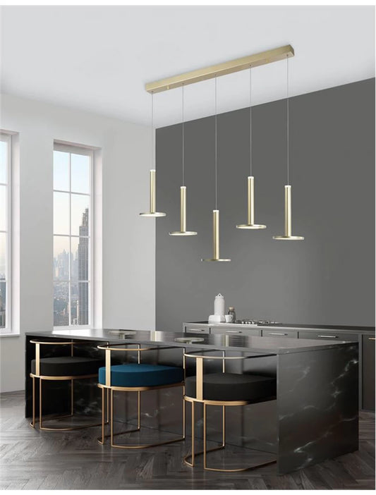 Lustra din Aluminiu Auriu H150xL107cm IP20 50W 3946lm 3000k PALENCIA