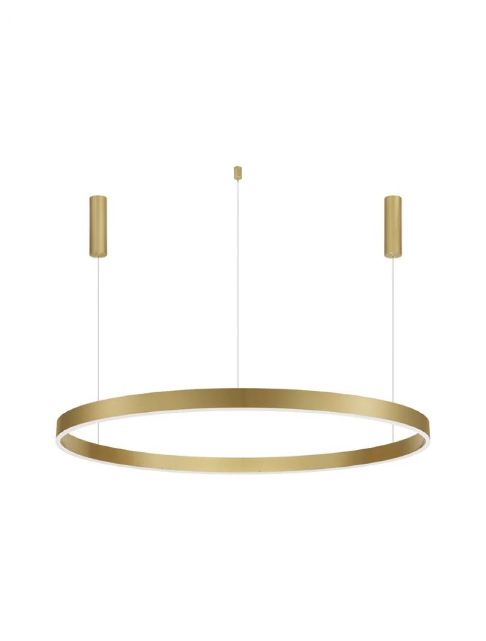 Lustra structura din Aluminiu Auriu si abajur din Acrilic Alb H250xL120cm IP20 72W 5250lm 3000k MOTIF
