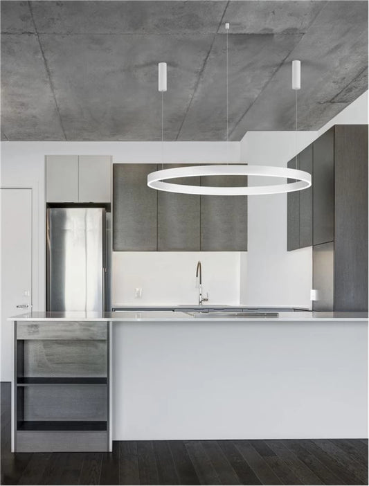 Lustra structura din Aluminiu Alb si abajur din Acrilic H250xL120cm IP20 72W 5250lm 3000k MOTIF
