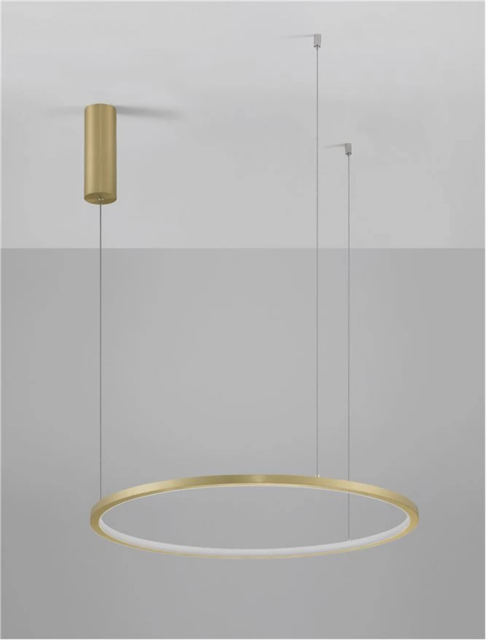 Lustra structura din Aluminiu Auriu si abajur din Acrilic Alb H200xL60cm IP20 37W 1274lm 3000k TARQUIN