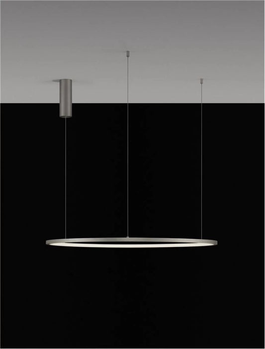 Lustra structura din Aluminiu Argintiu si abajur din Acrilic Alb H200xL80cm IP20 46W 1708lm 3000k TARQUIN