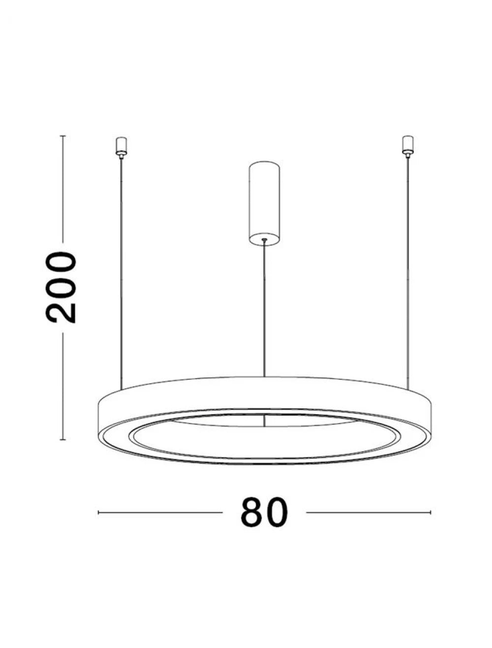 Lustra structura din Aluminiu Alb si abajur din Acrilic H200xL80cm IP20 50W 2968lm 3000k STING