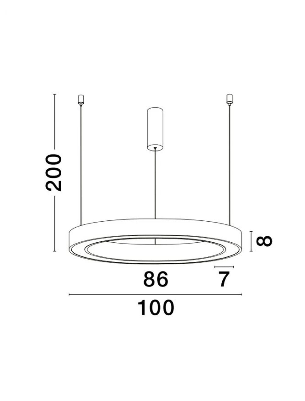 Lustra din Aluminiu Negru H200xL100cm IP20 80W 4373lm 2700-4000k MORBIDO