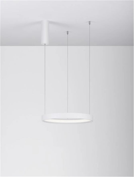 Lustra structura din Aluminiu Alb si abajur din Acrilic H150xL40cm IP20 22W 1540lm 3000k PERRINE