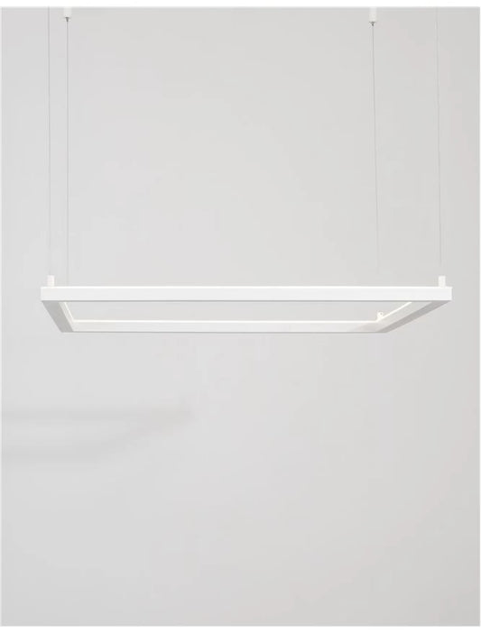 Lustra structura din Aluminiu Alb si abajur din Acrilic H120xL75cm IP20 40W 3000lm 3000k ETERNA