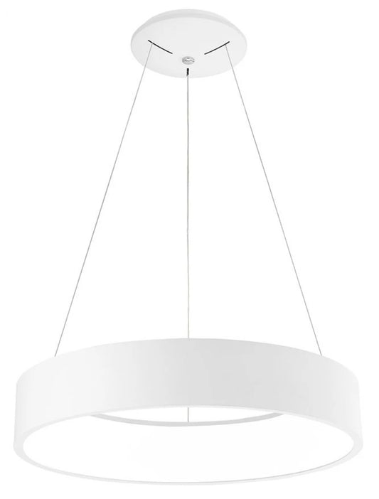 Lustra structura din Aluminiu Alb si abajur din Acrilic Alb H120xL60cm IP20 54W 2124lm 4000k RANDO